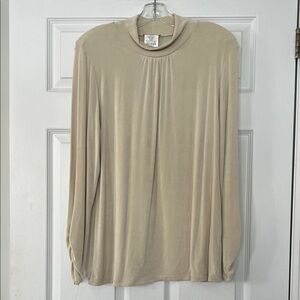 Elegant Beige Long Sleeve Women's Top